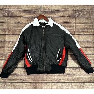 Vintage Michael Hoban Wheremi Leather Jacket Mens USA American Flag Size M Flaws